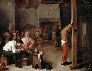 Interieur van een herberg